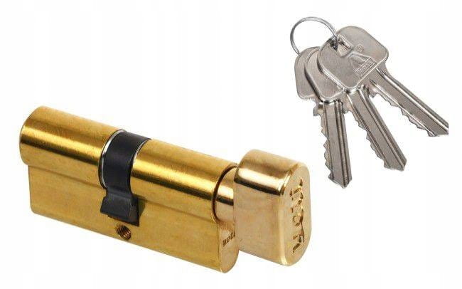 Lock Insert With Knob 3530 Mm Brass 3 Keys