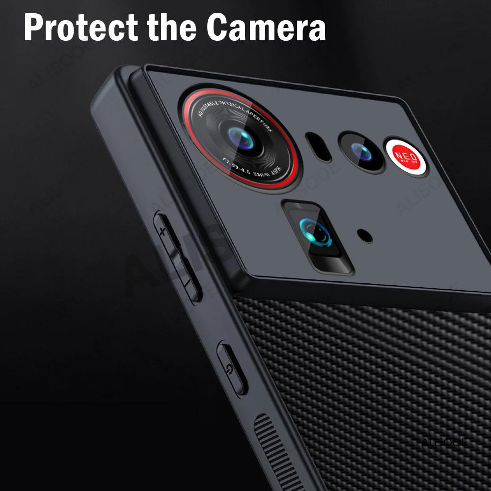 Stoßfeste Hülle für Nubia Z80 Ultra Z70 Z60 Ultra Hülle Kohlefasertextur PU-Leder Schutz Handyhülle Capa