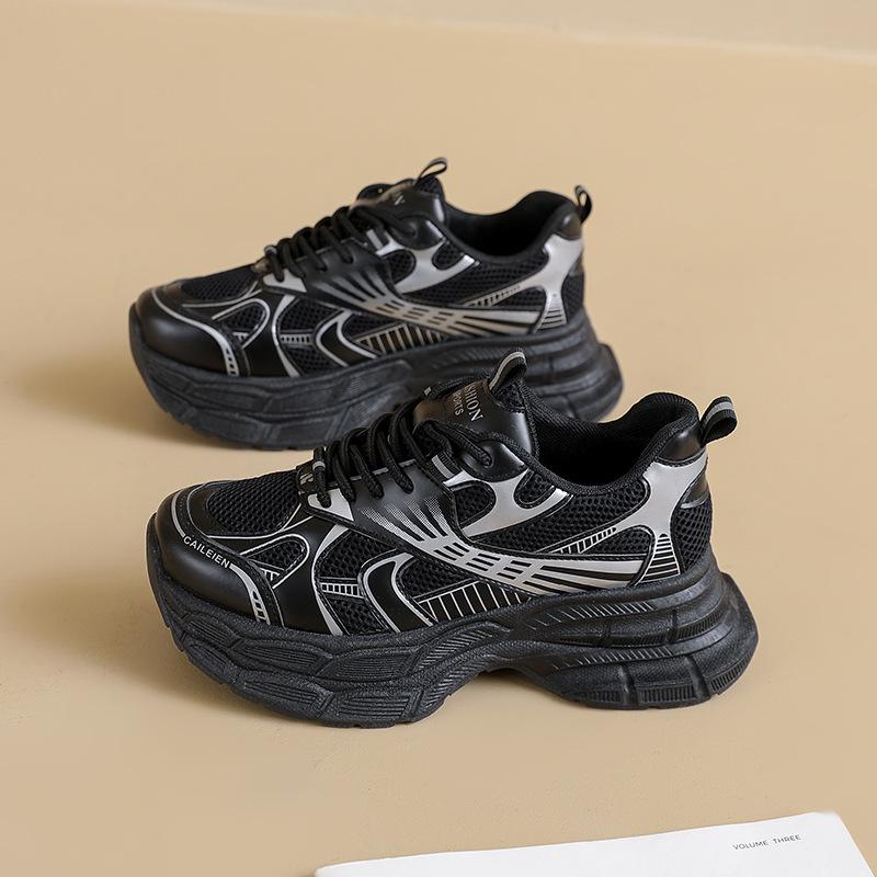 Daddy Shoes 22 Autumn New Breathable Mesh Shoes Thick Soles Increase the Height of Casual Running Sports Shoes Tide