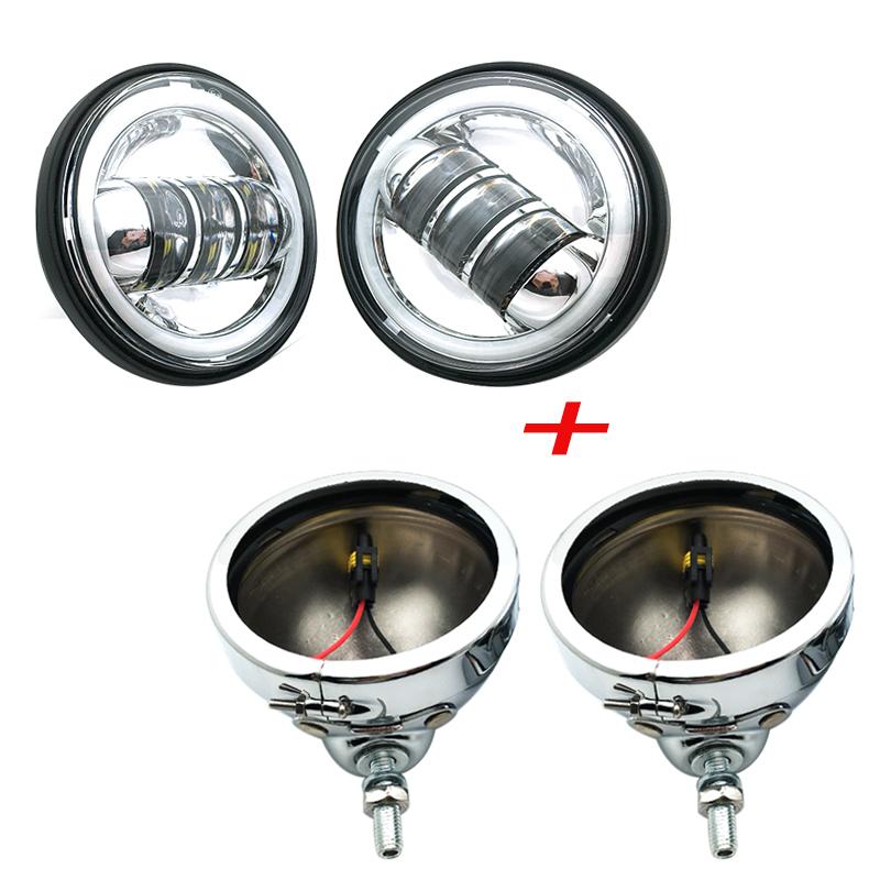 2pcs 30W 4.5 Inch Motorcycle Led Fog Light 6000K DRL Led Headlamp for Harley Moto Motorbike Working Lighting Bulb for Car ATV .