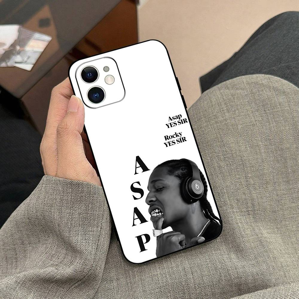 C-ASAP Rocky Rapper Phone Case Black Phone Case For IPhone 17/16/15/13/14 Pro Max/ 11Plus/X/Xr/Xs Max 13mini