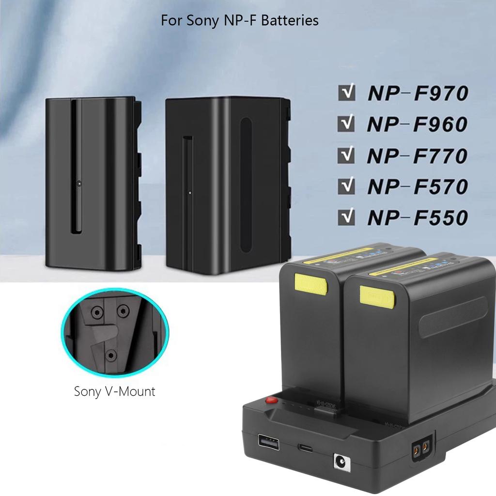 NP-F Battery to V-Mount Battery Converter Adapter Plate Fit NP-F550 F750 F970 LED Light Monitor