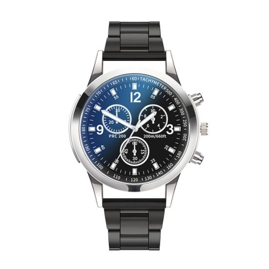 Men Dress Watch Analog Quartz Watch with Three Sub-Dials Stainless Steel Wristwatch for Husband Boyfriend Father Business Date