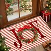 2D Flat Christmas Gift Letter Design Welcome Door Mat - Indoor Outdoor Comfortable Carpet, Suitable for Kitchen, Home, Office, Laundry Room, Bathroom,