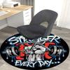 1pc Stronger Every Day Gym Motivation Round Carpet Office Chair Mat, Anime Design, Non Slip Rug for Home Decor