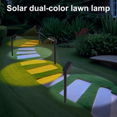 2 Stück Solarwegleuchten Außen LED Solarleuchten Wasserdicht Solarbetrieben Landschaftssteckleuchten für Rasen Terrasse Gehweg Einfahrt Dekoration