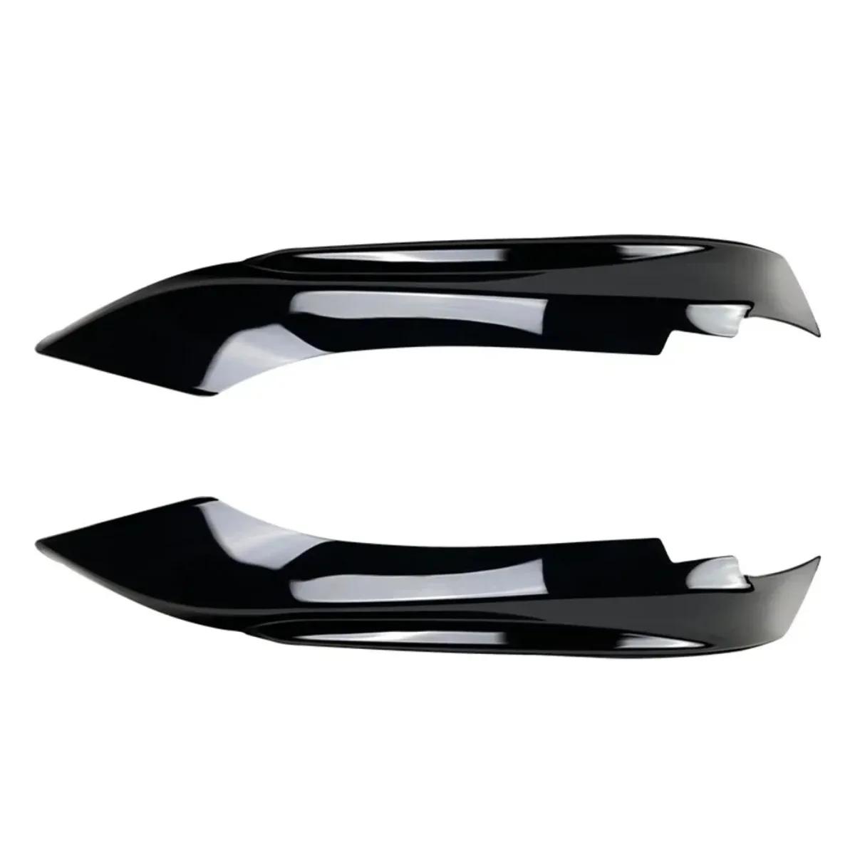 Pair For BMW F32 F33 F36 4 Series 2014-2020 M-Sport M-Tech Front Bumper Splitter Trim Fog Light Lamp Cover Canards Glossy Black