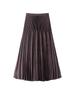 Miyake High Waist Double Pleated Midi Skirt - Spring/Autumn Slimming A-Line
