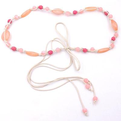 Bohemian Pink Vintage Woven Waist Chain Dress Accessory