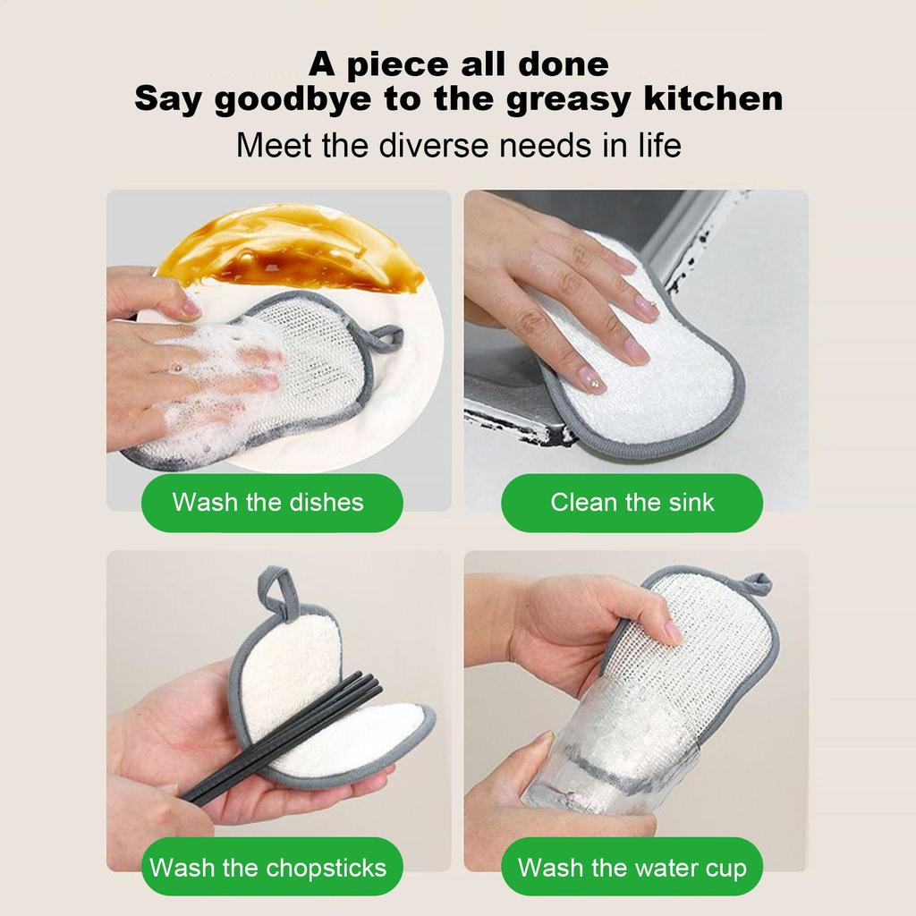 Dish Sponge 6 Pieces Double-Sided Sponges For Cleaning Washable Scrubber For Pot Washing Sink Pan Dish Home Kitchen Bathroom