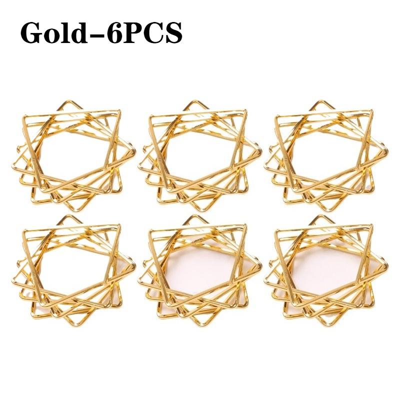 Metal Star Napkin Ring Christmas Polygonal Napkin Holder for Wedding Dinner Party Decor Thanksgiving Holiday Table Decorations
