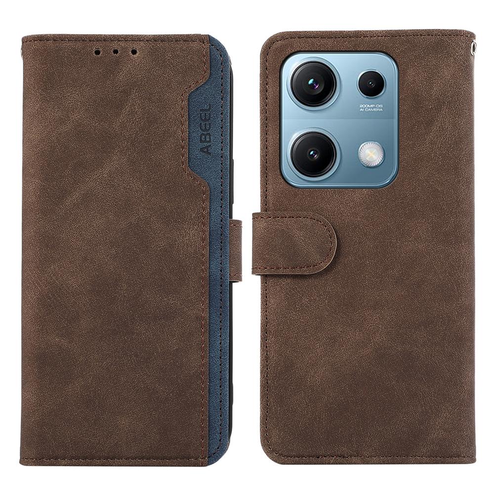ABEEL For Xiaomi Redmi Note 14S 4G Case Color Splicing Leather Flip Phone Cover RFID Blocking