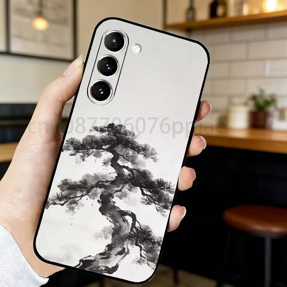 

ink wash landscape Phone Case For Samsung S20,21,22,23,24,25,26 plus,ultra Silicone Cover Samsung S25Plus
