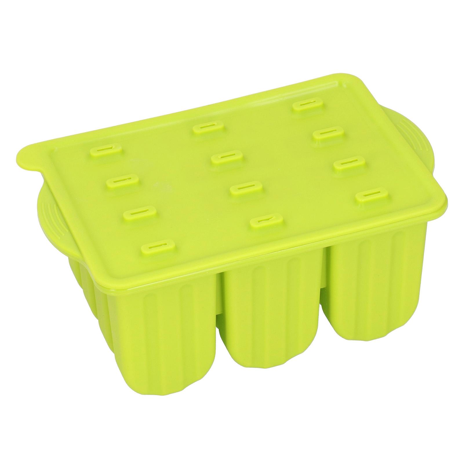 

12 Grids Silicone Ice Cream Molds Tray Ice Cream Makers Mould with Lid and 50 Sticks