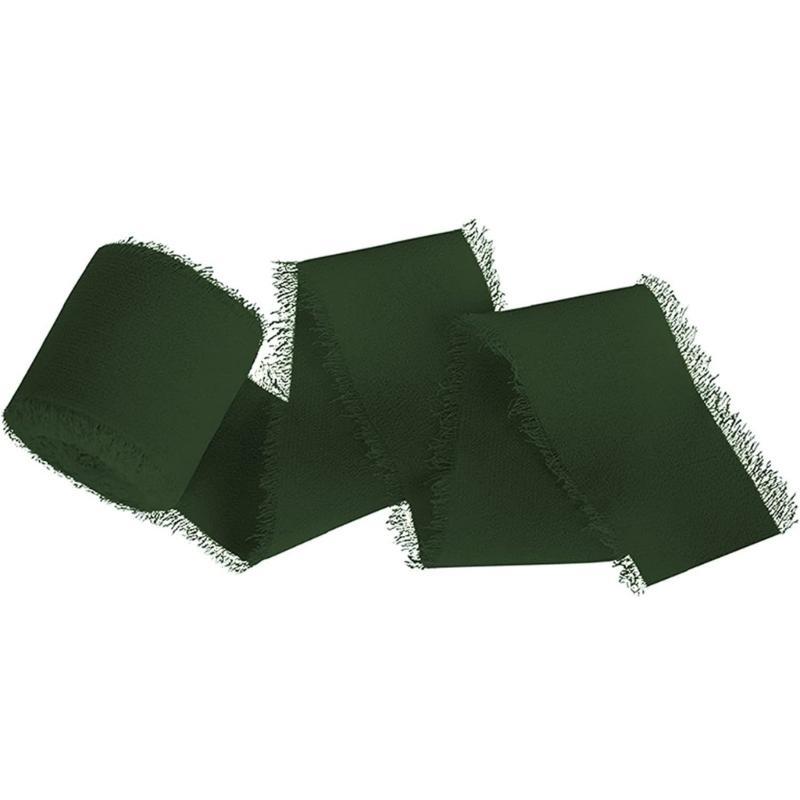 Ribbon for Wedding Invitation Bridal Bouquets Decor Gift Wrap, 1.57InX5.46Yd Handmade Fringe Silk Ribbon