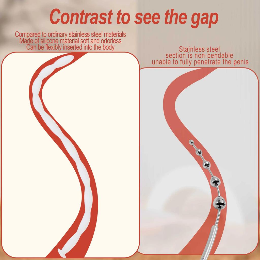 Silicone Wave Horse Eye Stick White Urethral Dilator Sextoys SM Penis Plug Men Urethra Masturbation Stimulator Adult Supplies