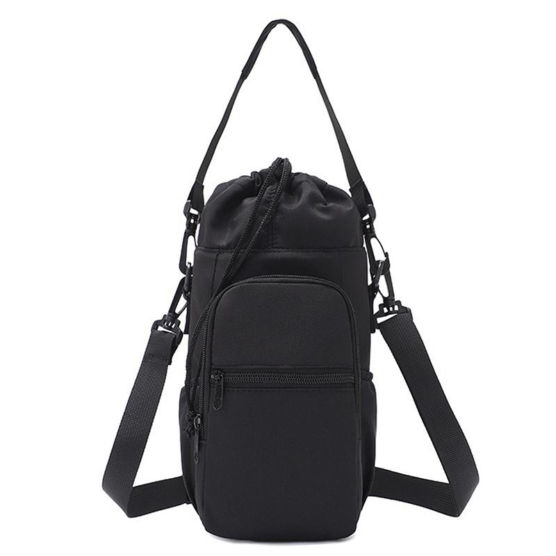 Multifunctional Water Bottle Bag, 3-Way Crossbody Shoulder Handheld Bag for Cycling Sports Insulated Bottle Holder чёрный