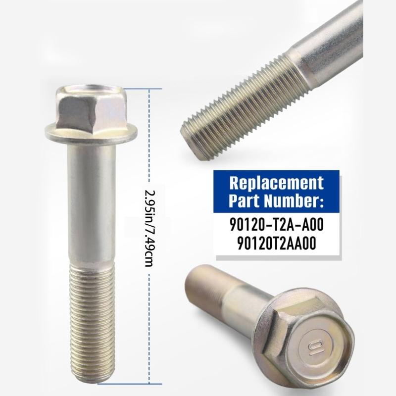 Heavy Duty Knuckles Mounting Bolt For Strut Assembly 12mm x 64mm Iron Construction Direct Fit Replacement 90120-T2A-A00