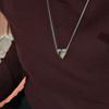 S925 Sterling Silver Niche Design Matte Love Necklace Retro Simple Basic Personalized Collarbone Chain