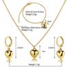 Neues Pfirsichherz Halsketten-Set Schmuckset kreatives Liebes-Halsketten-Set Halskette Ohrringe Armband Dreiteiliges Set