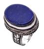 Lapis Lazuli Natural Gemstone Antique Silver Plated Ring US Size-7.5 R 750