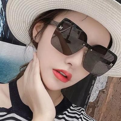 H Letter Sunglasses Of The Same Style Square Women'S Frameless Sunglasses Street Shooting Sunglasses Pony Home