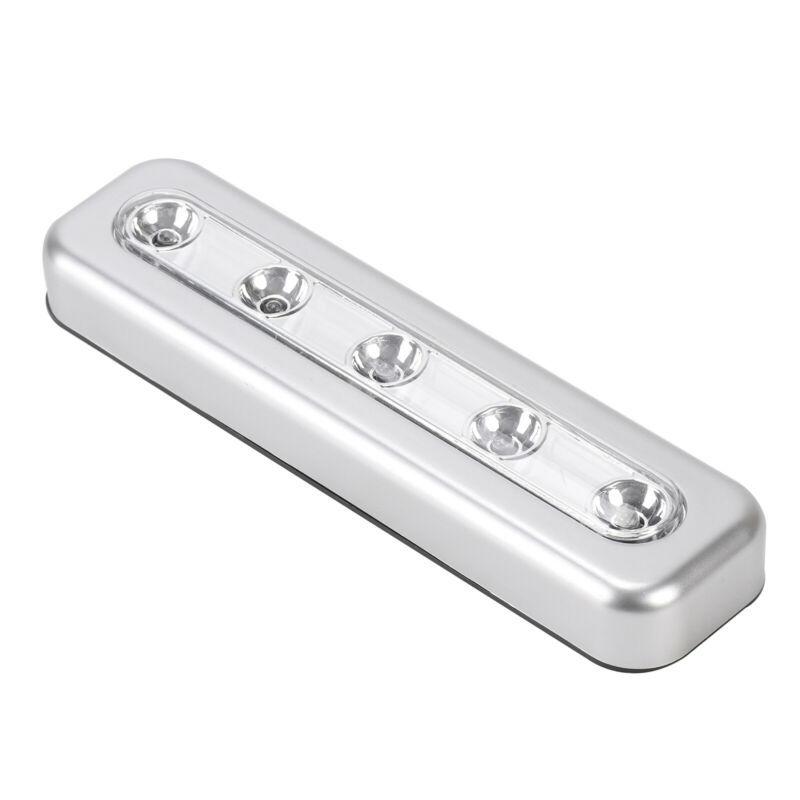 4X Silver 5LED Touch Strip Push Lights For Camper RV Caravan Kitchen Cupboard Cabinet Lamp