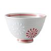 Hasami Ware Lightweight Tea Hana Made In 74016 Bowl/Rice Bowl, Small, Ichinen, Red, Japan,