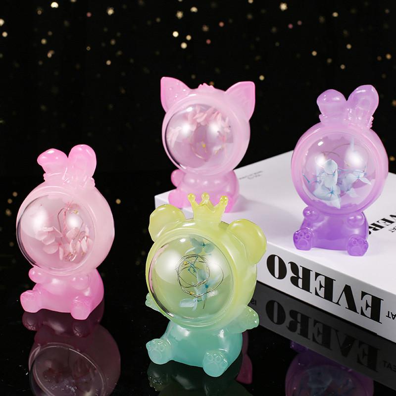 Ten Night Lamp Options Battery Powered Cartoon Cute Animal Lights Shaped