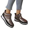 Women's Wide Width Snow Boots, Plush Lined Mid-Calf Winter Shoes, Round Toe Platform Warm Booties for Women