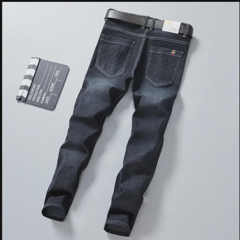 Erkek Trend Slim Fit Elastik Orta Bel Kot Pantolon
