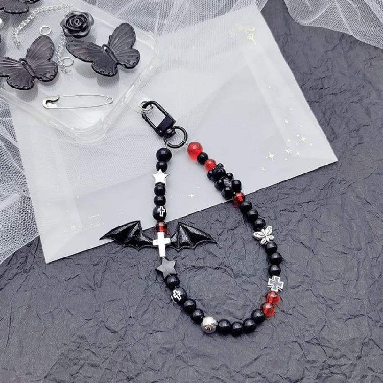 Fledermaus-Anhänger Handy-Schlaufen Schlüsselanhänger Kristall-Stern-Anhänger Kette Handy-Lanyard