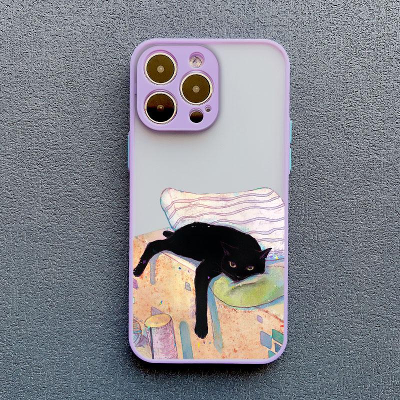 Funny Cat Daily Life Phone Case For iPhone 11 Case iPhone 12 14 Pro Max Mini 16 13 15 Pro Max 7 8 Plus XR XS X Shockproof Covers