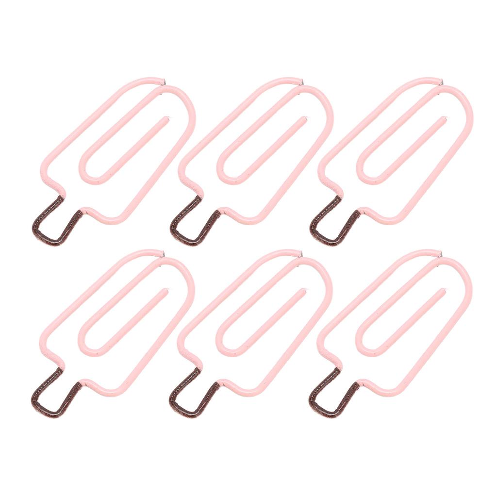 100PCS Ice Cream Paper Clips Metal Funny Cute Paper Clamp for Office School Supplies