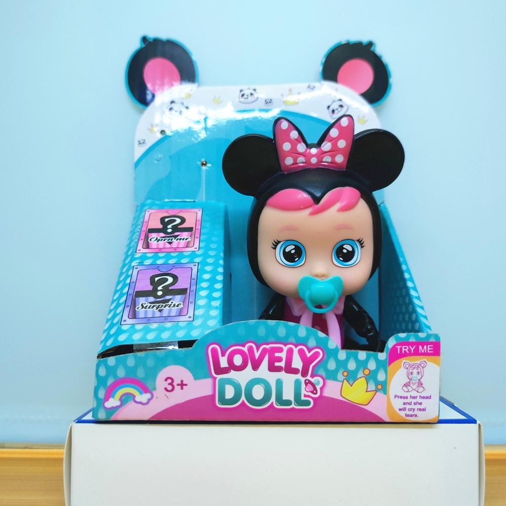 Muñeca llorona de 12 cm con chupete para niños, muñecos de