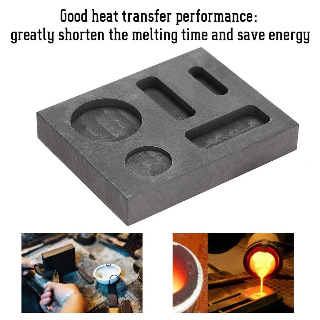 Kafuty-1 Black Heat Resistant Graphite Crucible, Crucible Mold, Stability 5 Groove for Metal Metal