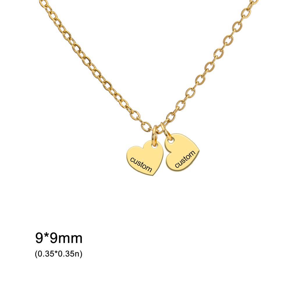 Custom 1-3 Heart Pendants Necklace Stainless Steel Women Symbol Engraved Jewelry Gift for Mother Friends