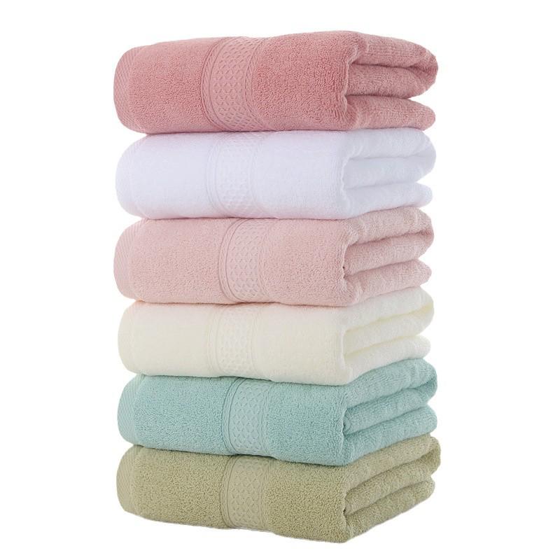 12-Color Pure Cotton Bath Towel - Soft, Absorbent, Japanese-Style Solid Color Body Wrap