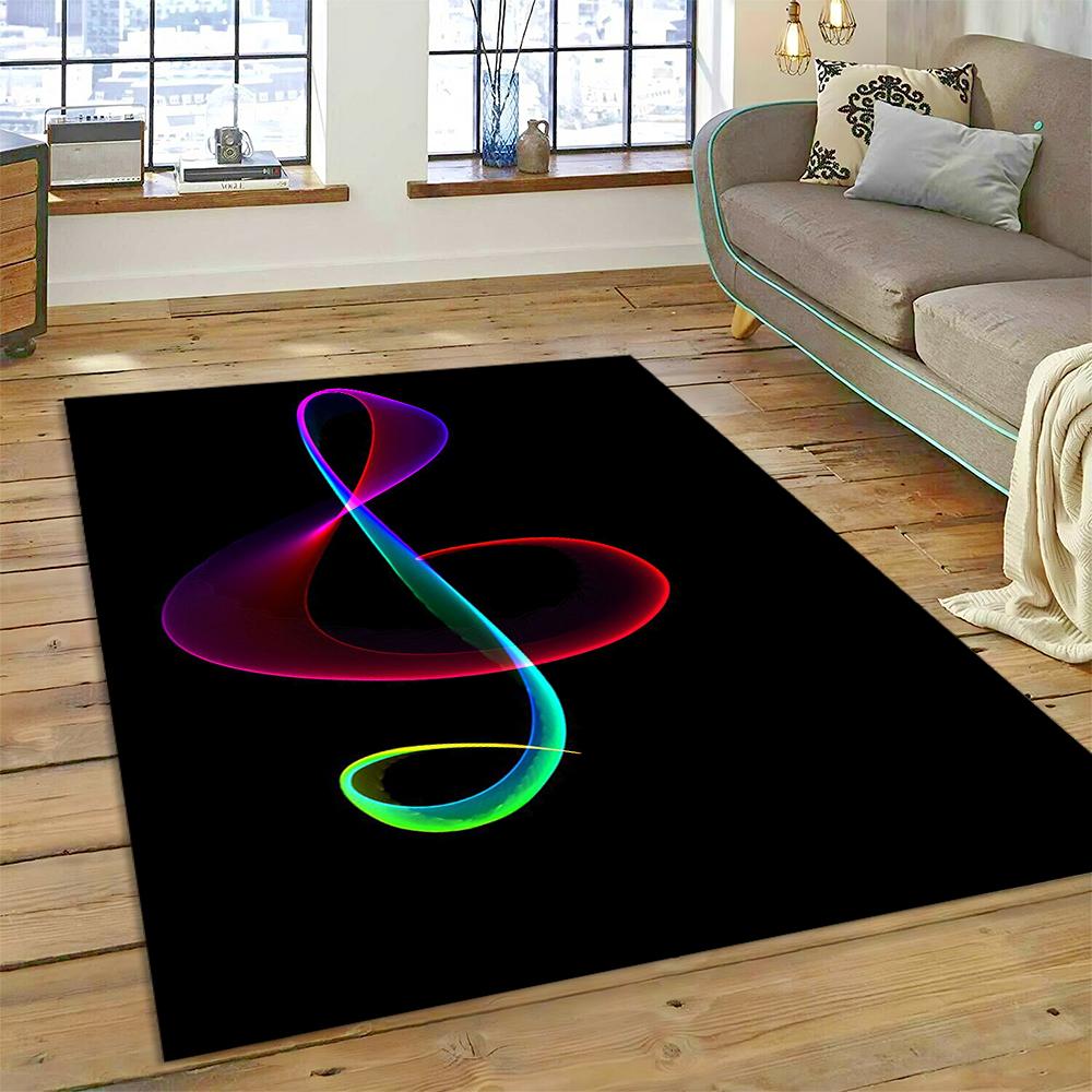 3D Creative Musical Note Piano Art Carpet Rug for Home Living Room Bedroom Sofa Doormat Decor,Child Area Rug Non-slip Floor Mat
