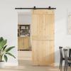 VidaXL Sliding Door and Hardware Kit 85x210 Cm Solid Pine 3332666