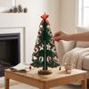 Wooden Xmas Tree Advent Calendar Tabletop Xmas Tree Decoration with Star Topper and 28 Ornaments for Home