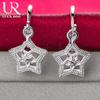 925 Sterling Silver Star Shaped Pendant Piercing Earrings Fashionable Wedding Jewelry