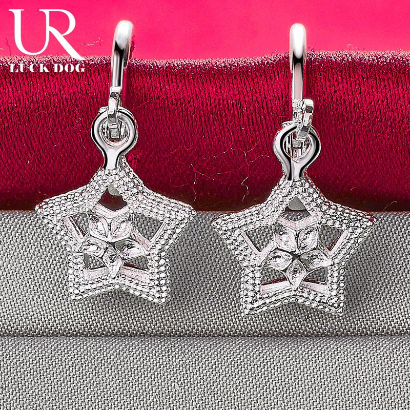 Boucles d'oreilles pendantes en forme d'étoile en argent sterling 925, bijoux de mariage tendance