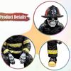 Firefighter Skeleton Statue Ornament Resin Sitter Figurine for Home Decoration