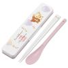 Chopsticks and Spoon Combo Set, 18cm, Antibacterial, Bento Box, Adult Size, Silent Silicone Cushions, Made In Japan, Korilakkuma & Koguma CCS3S