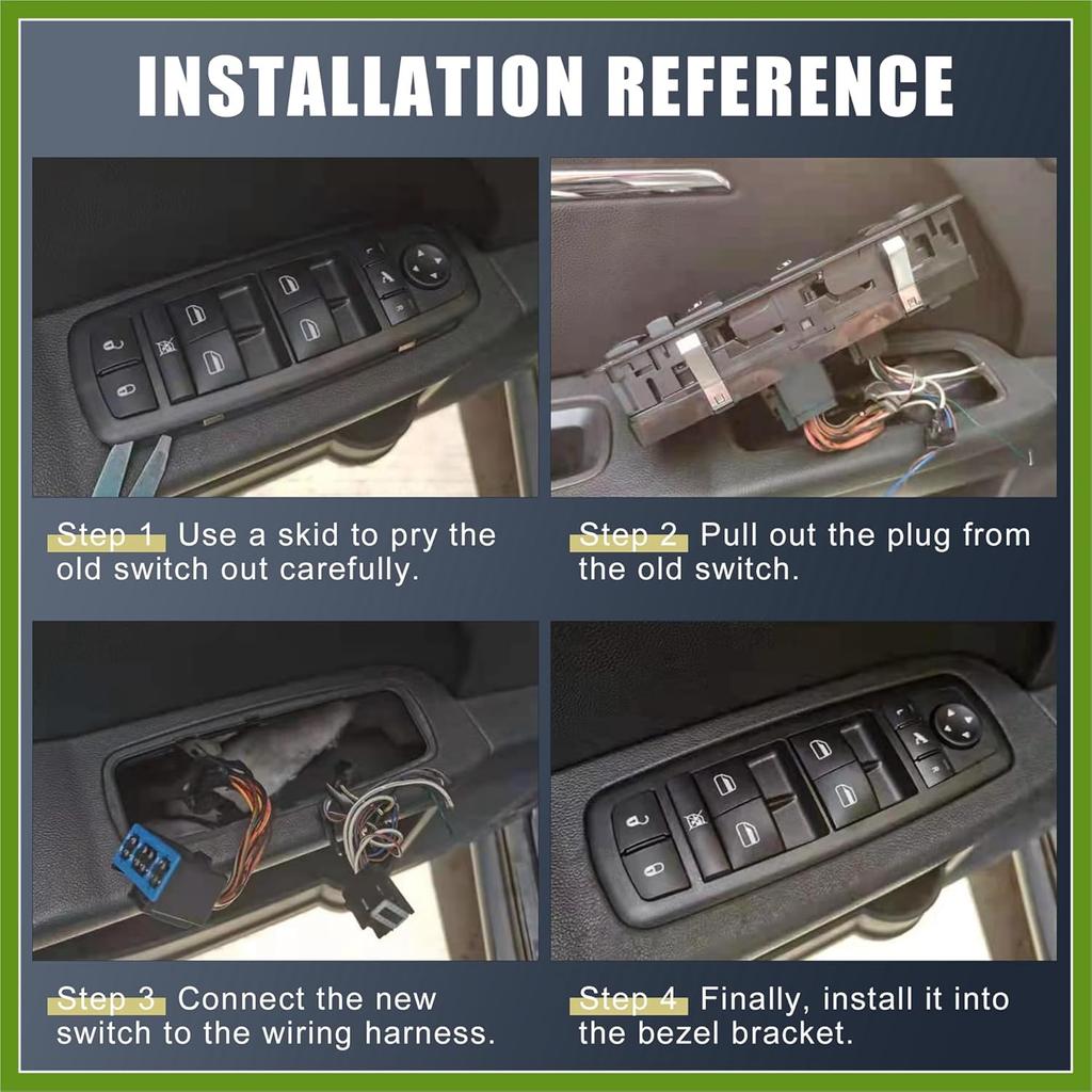 Power Window Switch 2029885 1791339 for Ford Transit MK8 Custom 2014-2023 Driver Side Door Power Window Control with Light Switch Black Vehicle