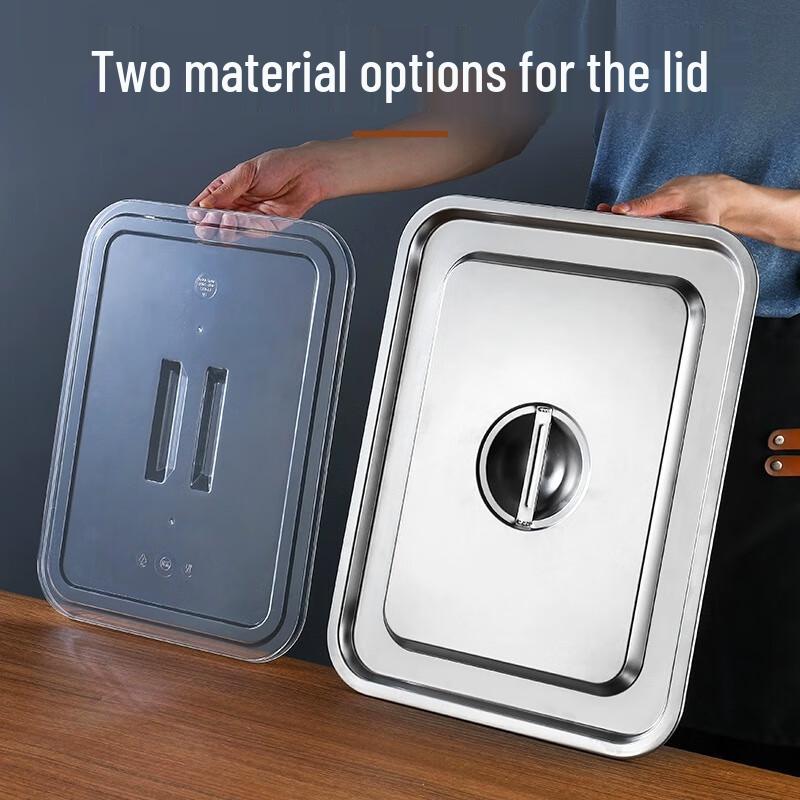 Versatile 304 Stainless Steel Rectangular Food Pan with Lid