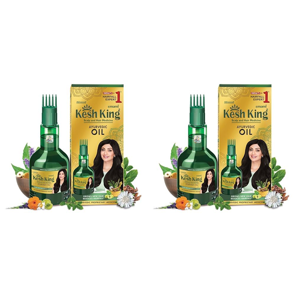 Kesh King Ayurvedic Anti Hairfall Hair Oil |21 Natural Ingredients with Bhringraja, Amla and Brahmi - 100 ml (Pack of 2)