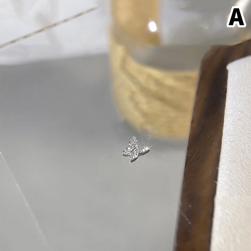 New Butterfly Zircon Rhinestone Nail Accessories Sparkling Rhinestone Bow Tie Chain Luxury French Nail Decoratio