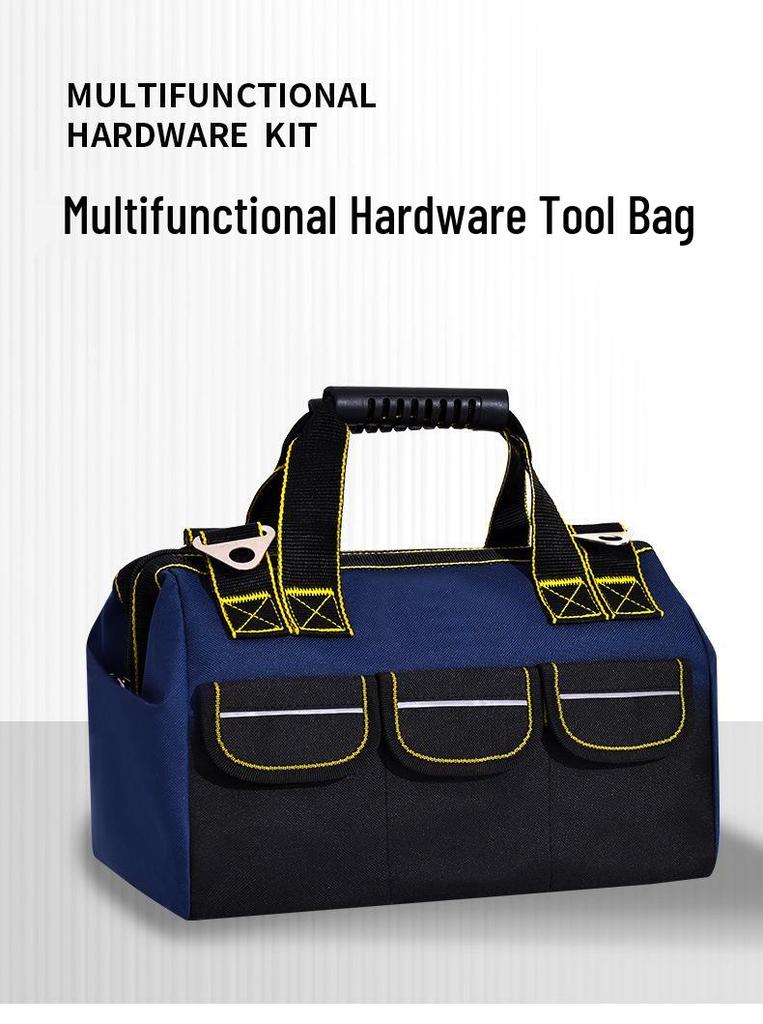Multifunctional Wear-Resistant Handheld Electrician Tool Bag - Durable Canvas Crossbody with Thickened Oxford Cloth for Repair and Installation.